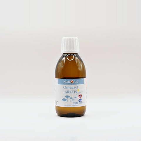 NORSAN Omega-3 Arktis torskeleverolie med citronsmag, 200 ml flaske