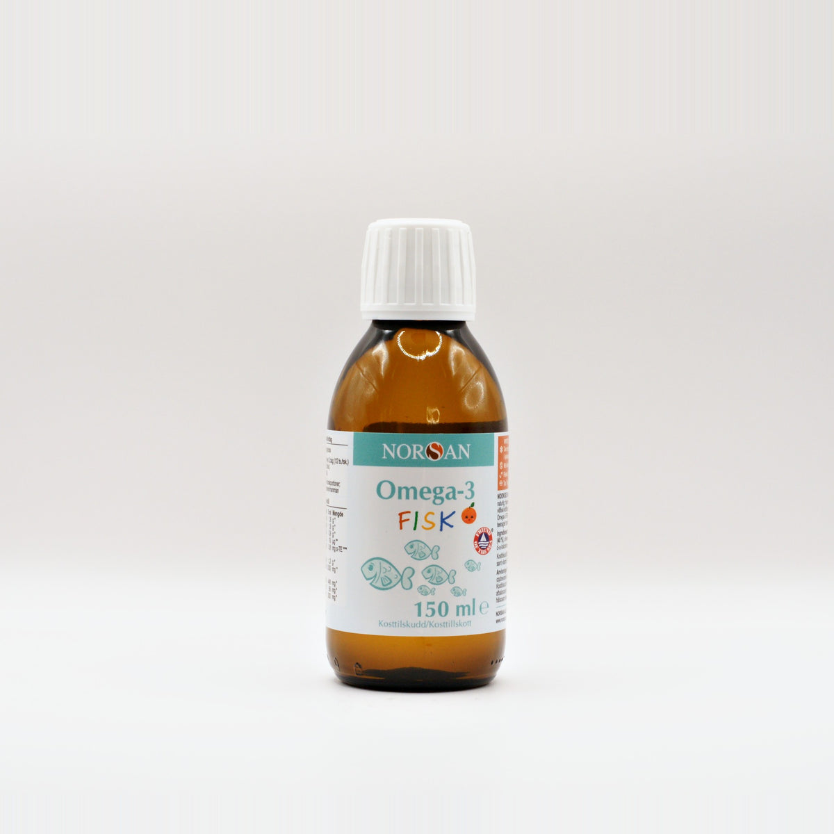 NORSAN Omega-3 FISK fiskeolie til børn med appelsinsmag, 150 ml flaske
