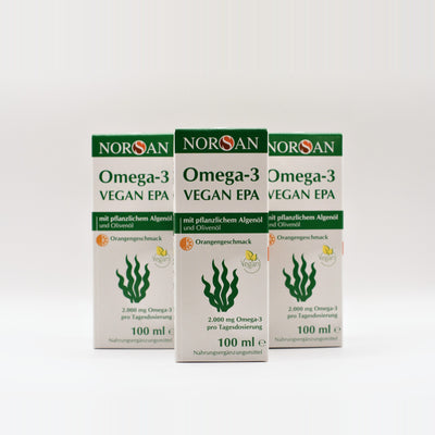 Tre æsker NORSAN Omega-3 Vegan EPA