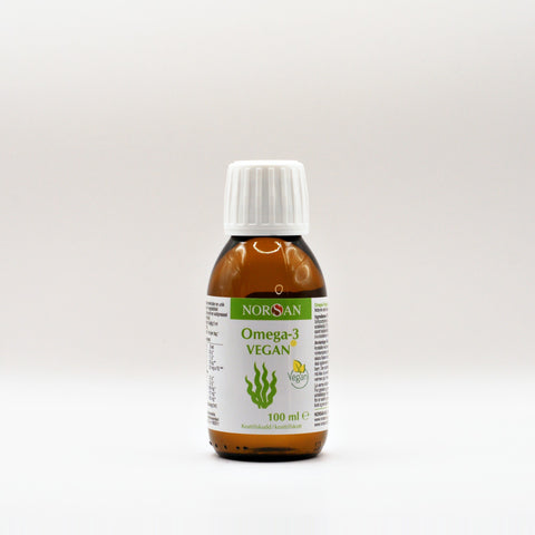 NORSAN Omega-3 Vegan algeolie med citronsmag, 100 ml flaske