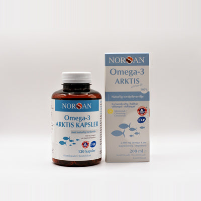 Sampak med NORSAN Omega-3 Arktis og Omega-3 Arktis Kapsler