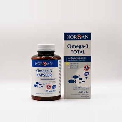Sampak med NORSAN Omega-3 Total og Omega-3 Kapsler